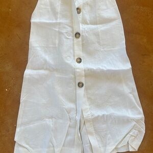 NWOT - Reformation White Linen Skirt with Front Buttons - 0
